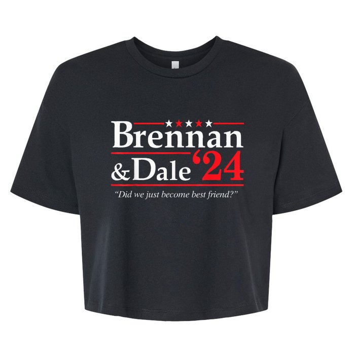 Brennan Dale 2024 Funny Vintage Political Fan Gift Bella+Canvas Jersey Crop Tee