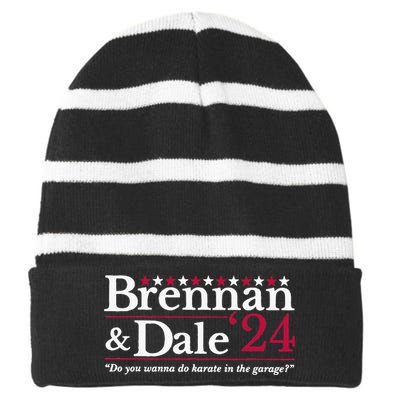 Brennan & Dale 2024 Funny Election Striped Beanie with Solid Band