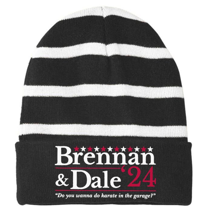 Brennan & Dale 2024 Funny Election Striped Beanie with Solid Band