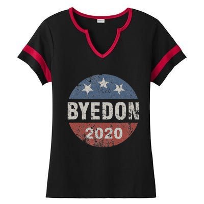 Bye Don 2020 Byedon Button Funny Joe Biden Anti Trump Ladies Halftime Notch Neck Tee