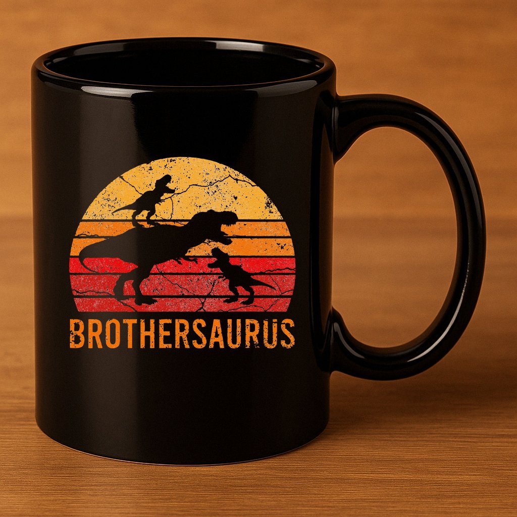 Brother Dinosaur 3 Funny Big Little Brothersaurus Gift 11oz C Handle Ceramic Mug