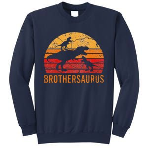 Brother Dinosaur 3 Funny Big Little Brothersaurus Gift Sweatshirt