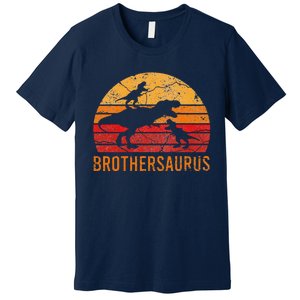 Brother Dinosaur 3 Funny Big Little Brothersaurus Gift Premium T-Shirt