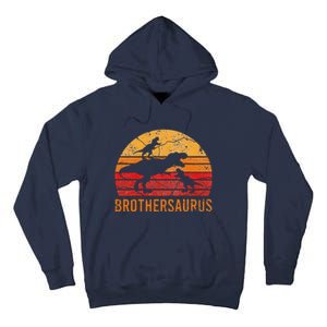 Brother Dinosaur 3 Funny Big Little Brothersaurus Gift Tall Hoodie