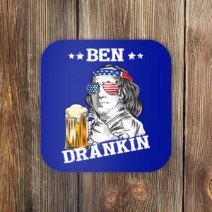 Ben Drankin 4th Of July Funny American Gift Coaster