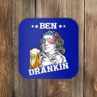 Ben Drankin 4th Of July Funny American Gift Coaster