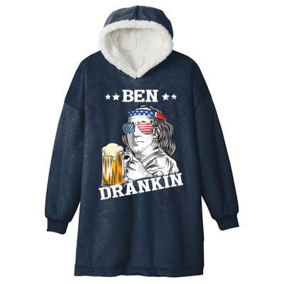 Ben Drankin 4th Of July Funny American Gift Hooded Wearable Blanket