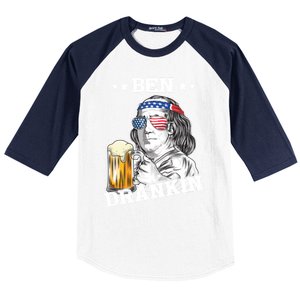 Ben Drankin 4th Of July Funny American Gift Baseball Sleeve Shirt