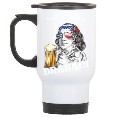 Ben Drankin 4th Of July Funny American Gift Stainless Steel Travel Mug