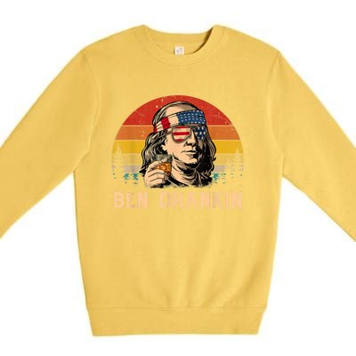 Ben Drankin 4th Of July Funny Vintage Retro Patriotic Gift Premium Crewneck Sweatshirt