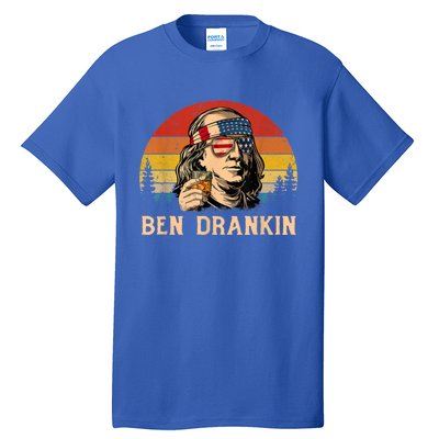 Ben Drankin 4th Of July Funny Vintage Retro Patriotic Gift Tall T-Shirt