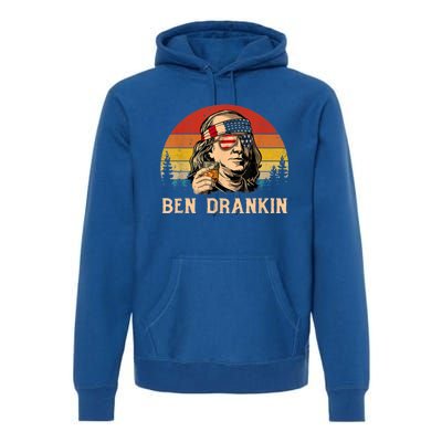 Ben Drankin 4th Of July Funny Vintage Retro Patriotic Gift Premium Hoodie