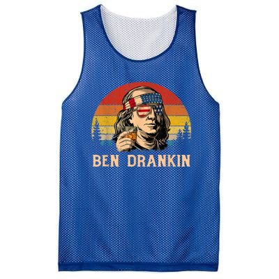 Ben Drankin 4th Of July Funny Vintage Retro Patriotic Gift Mesh Reversible Basketball Jersey Tank