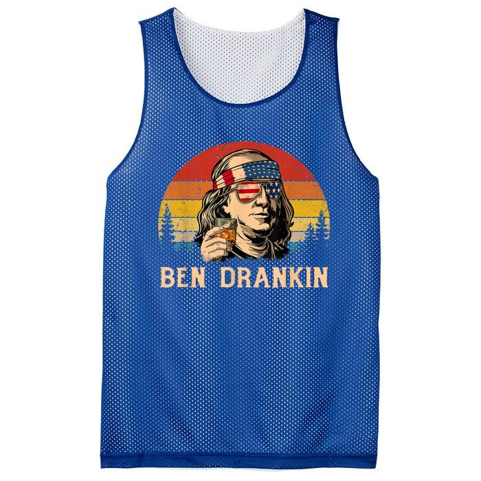 Ben Drankin 4th Of July Funny Vintage Retro Patriotic Gift Mesh Reversible Basketball Jersey Tank