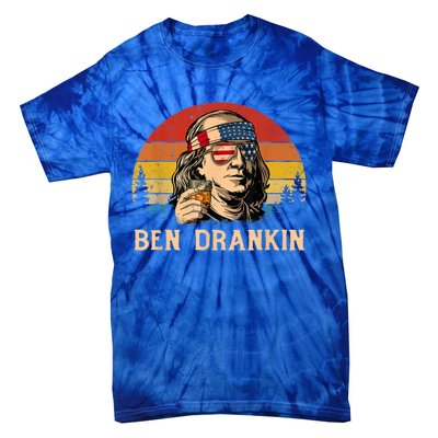 Ben Drankin 4th Of July Funny Vintage Retro Patriotic Gift Tie-Dye T-Shirt