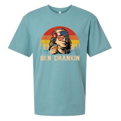 Ben Drankin 4th Of July Funny Vintage Retro Patriotic Gift Sueded Cloud Jersey T-Shirt