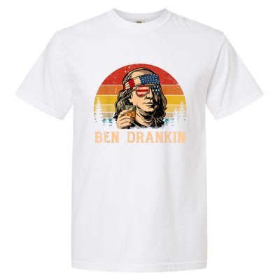 Ben Drankin 4th Of July Funny Vintage Retro Patriotic Gift Garment-Dyed Heavyweight T-Shirt