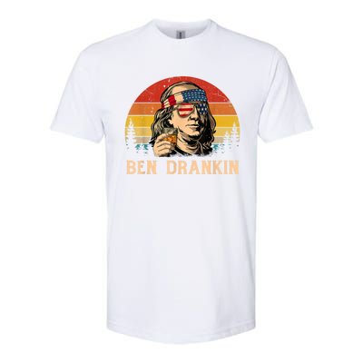 Ben Drankin 4th Of July Funny Vintage Retro Patriotic Gift Softstyle CVC T-Shirt