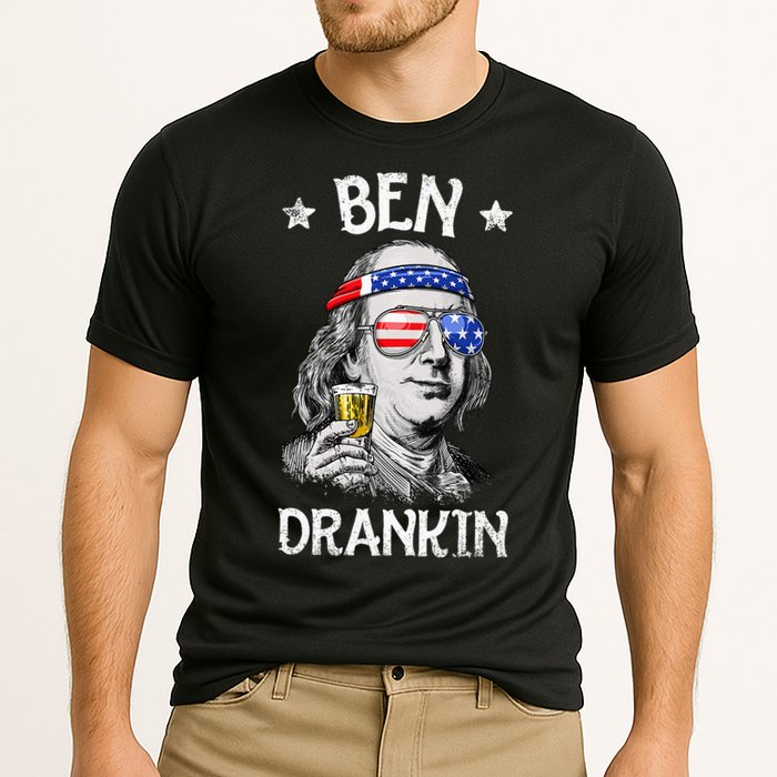 Ben Drankin 4th Of July Benjamin Franklin Usa Flag Performance Shirt