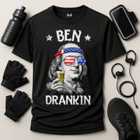 Ben Drankin 4th Of July Benjamin Franklin Usa Flag Performance Shirt