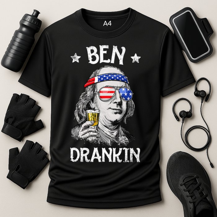 Ben Drankin 4th Of July Benjamin Franklin Usa Flag Performance Shirt