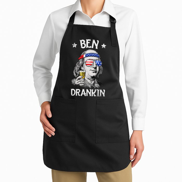 Ben Drankin 4th Of July Benjamin Franklin Usa Flag Apron