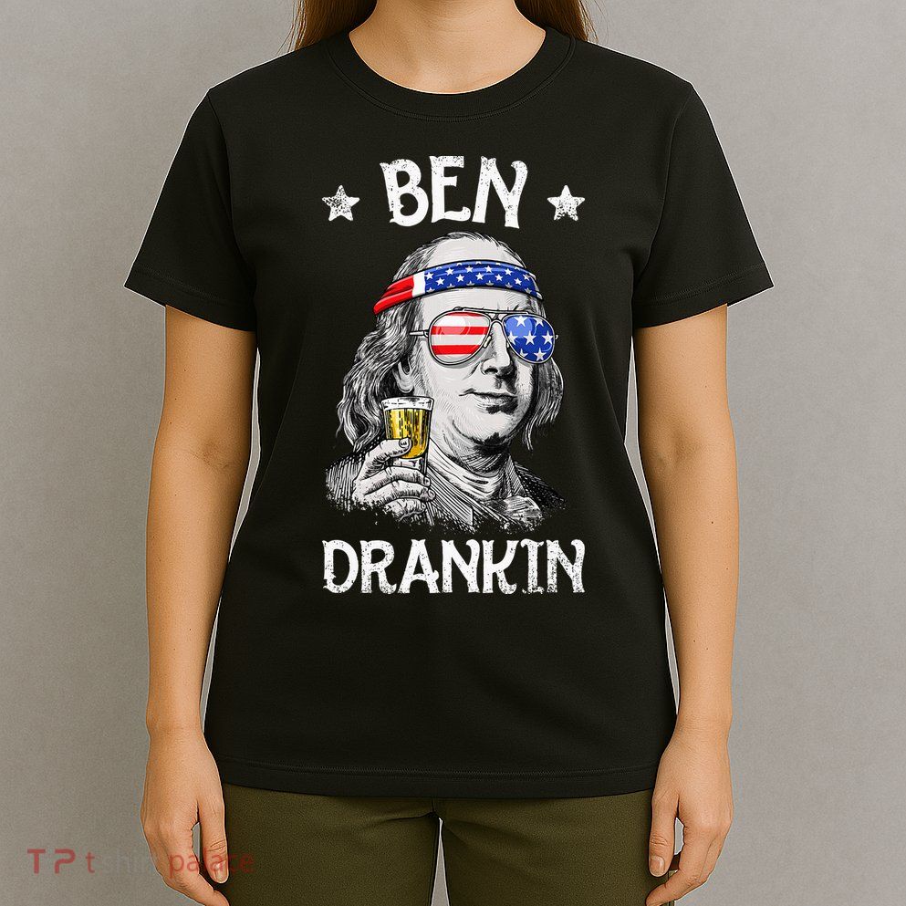 Ben Drankin 4th Of July Benjamin Franklin Usa Flag T-Shirt