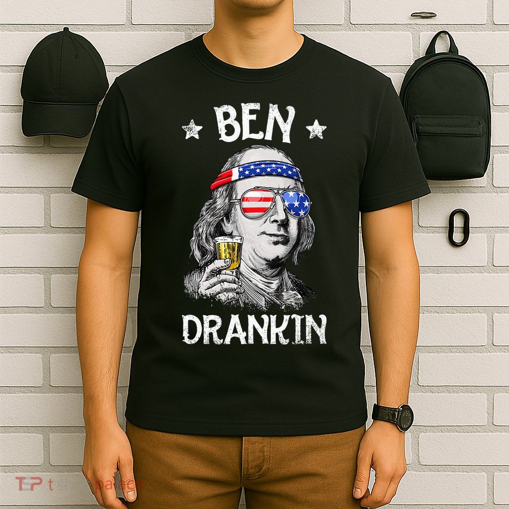 Ben Drankin 4th Of July Benjamin Franklin Usa Flag T-Shirt