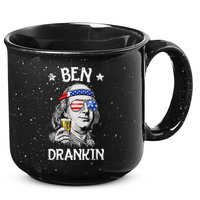 Ben Drankin 4th Of July Benjamin Franklin Usa Flag 15oz Campfire Ceramic Mug