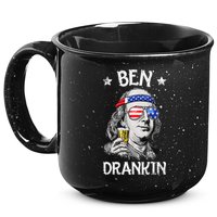 Ben Drankin 4th Of July Benjamin Franklin Usa Flag 15oz Campfire Ceramic Mug