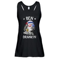 Ben Drankin 4th Of July Benjamin Franklin Usa Flag Ladies Essential Flowy Tank