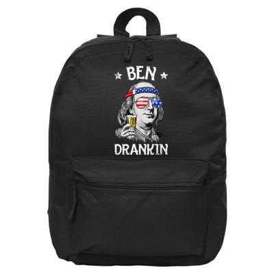 Ben Drankin 4th Of July Benjamin Franklin Usa Flag 16 in Basic Backpack