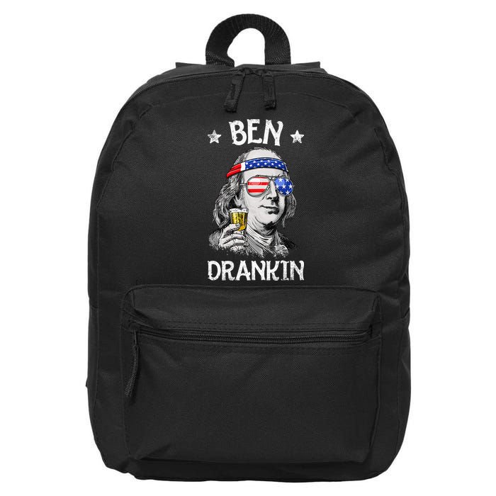 Ben Drankin 4th Of July Benjamin Franklin Usa Flag 16 in Basic Backpack