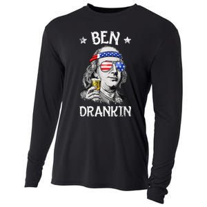 Ben Drankin 4th Of July Benjamin Franklin Usa Flag Cooling Performance Long Sleeve Crew