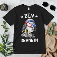 Ben Drankin 4th Of July Benjamin Franklin Usa Flag Premium T-Shirt