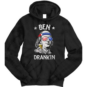 Ben Drankin 4th Of July Benjamin Franklin Usa Flag Tie Dye Hoodie