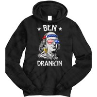 Ben Drankin 4th Of July Benjamin Franklin Usa Flag Tie Dye Hoodie