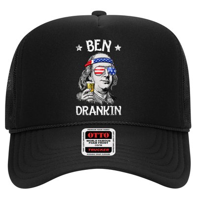 Ben Drankin 4th Of July Benjamin Franklin Usa Flag Trucker Hat