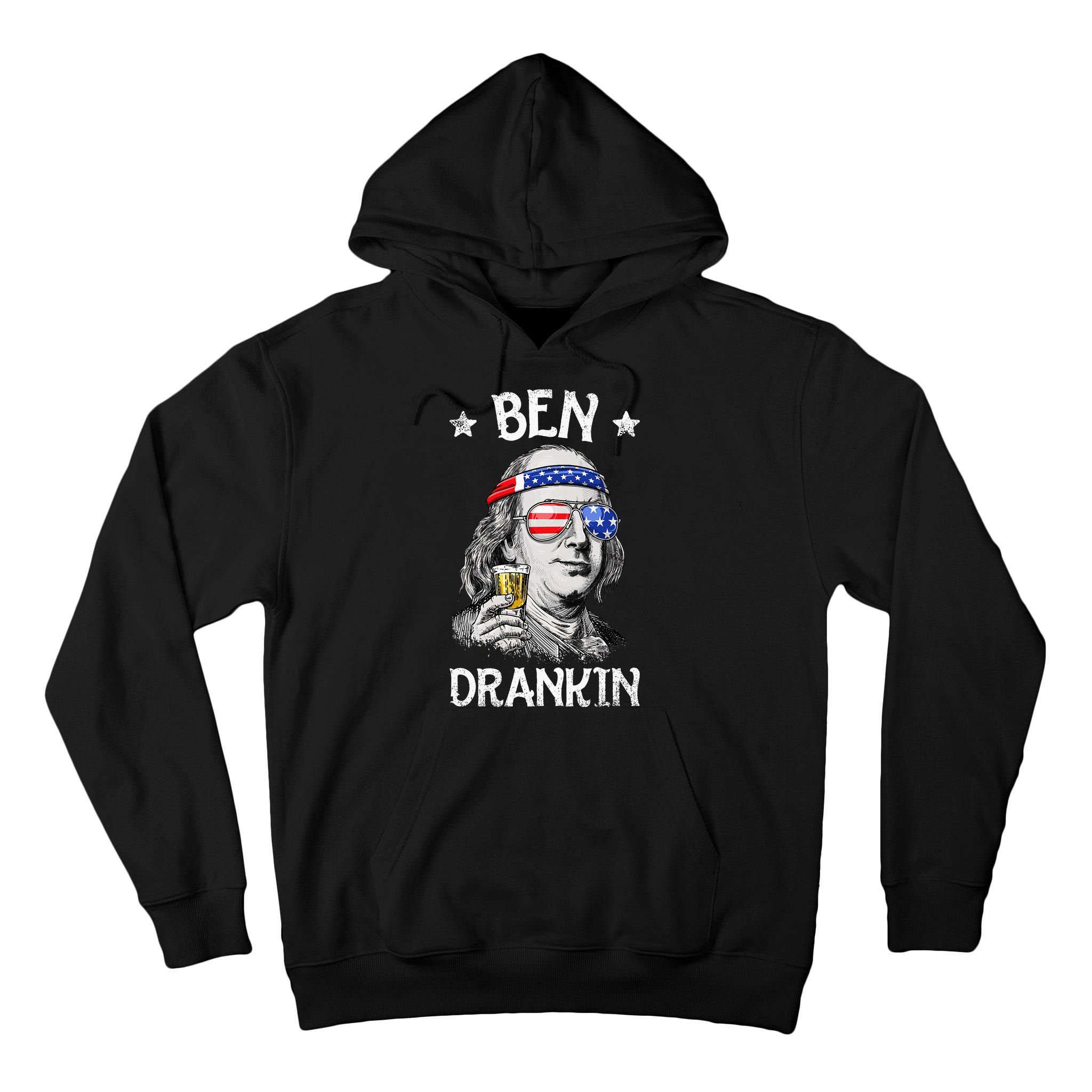 Ben Drankin 4th Of July Benjamin Franklin Usa Flag Tall Hoodie