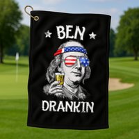 Ben Drankin 4th Of July Benjamin Franklin Usa Flag Golf Towel