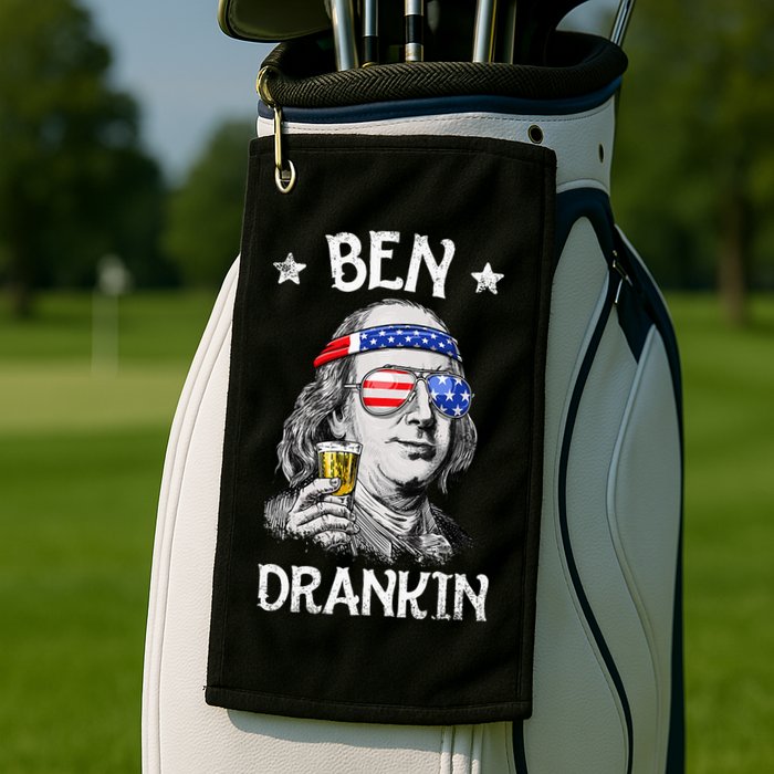 Ben Drankin 4th Of July Benjamin Franklin Usa Flag Golf Towel