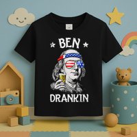 Ben Drankin 4th Of July Benjamin Franklin Usa Flag Toddler T-Shirt