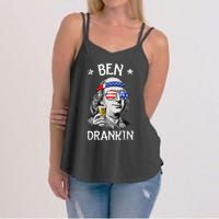 Ben Drankin 4th Of July Benjamin Franklin Usa Flag Women's Strappy Tank