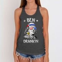 Ben Drankin 4th Of July Benjamin Franklin Usa Flag Women's Knotted Racerback Tank