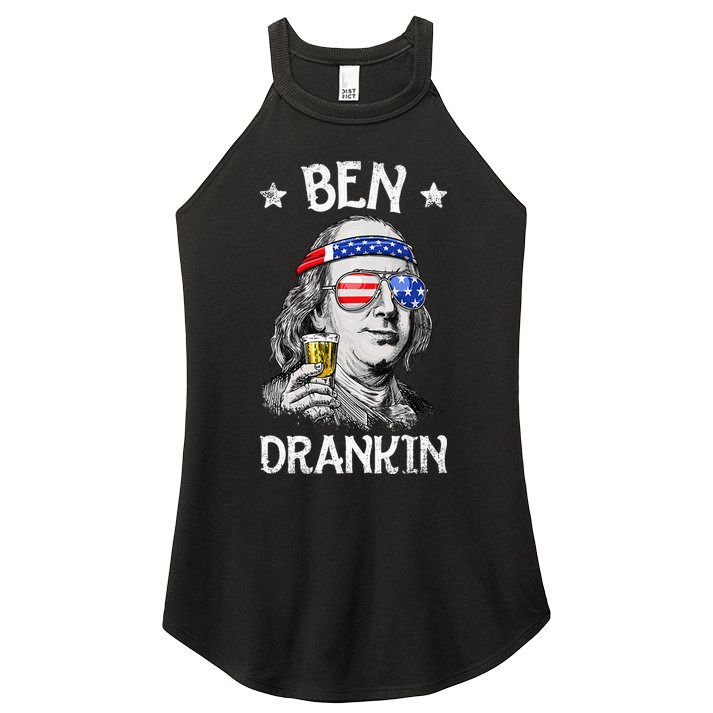 Ben Drankin 4th Of July Benjamin Franklin Usa Flag Women's Perfect Tri Rocker Tank