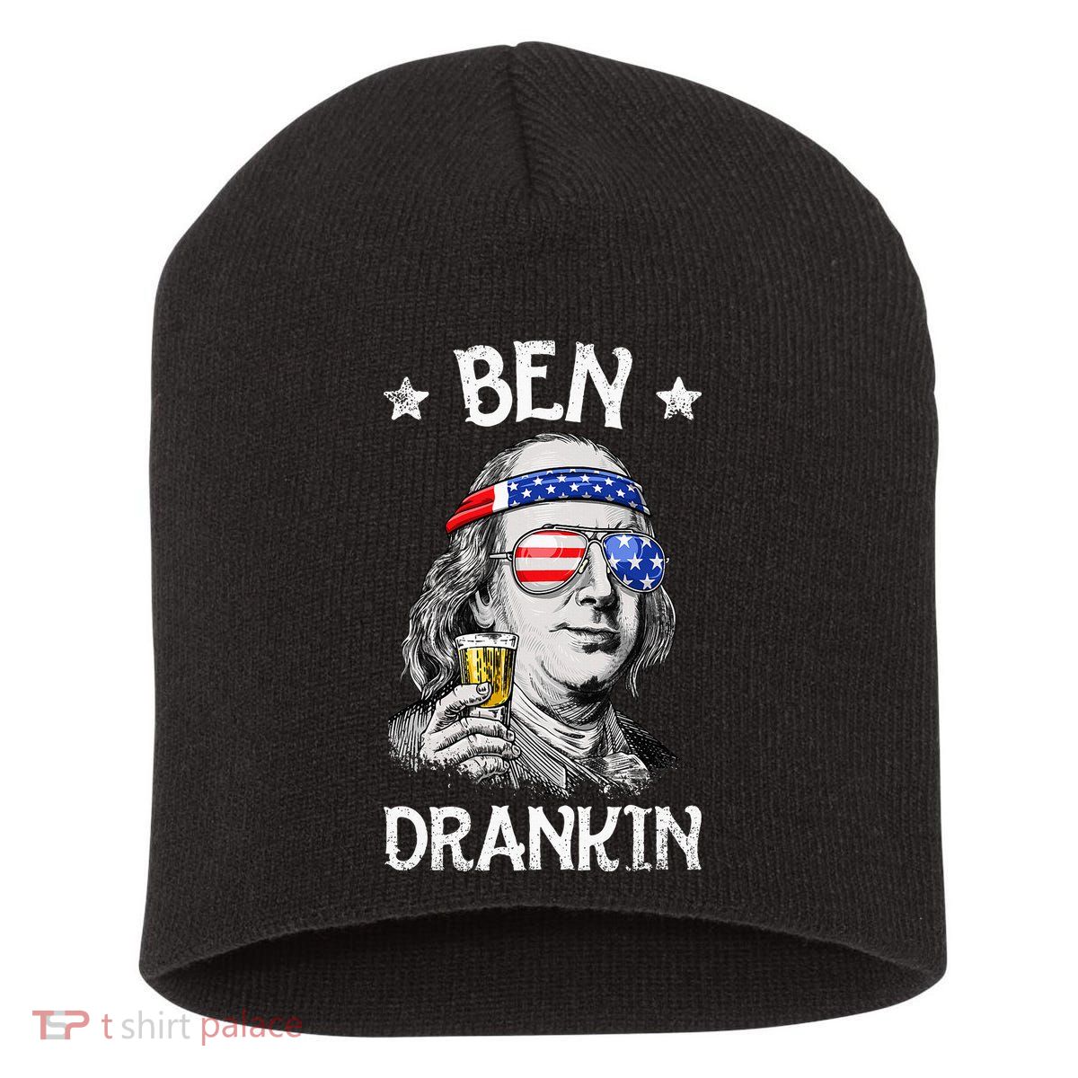 Ben Drankin 4th Of July Benjamin Franklin Usa Flag Short Acrylic Beanie
