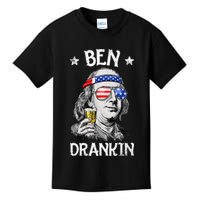 Ben Drankin 4th Of July Benjamin Franklin Usa Flag Kids T-Shirt