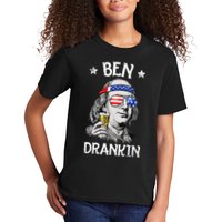 Ben Drankin 4th Of July Benjamin Franklin Usa Flag Kids T-Shirt