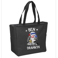 Ben Drankin 4th Of July Benjamin Franklin Usa Flag Zip Tote Bag