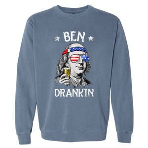 Ben Drankin 4th Of July Benjamin Franklin Usa Flag Garment-Dyed Sweatshirt